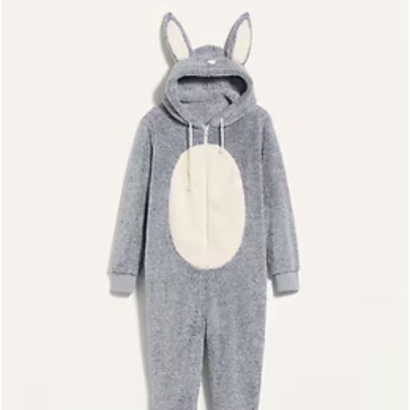 Plush Bunny Rabbit Onsie Costume Pajamas Medium 🎃🐰🐇 - Picture 1 of 8